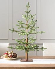 sparse tabletop Christmas tree with LED lights