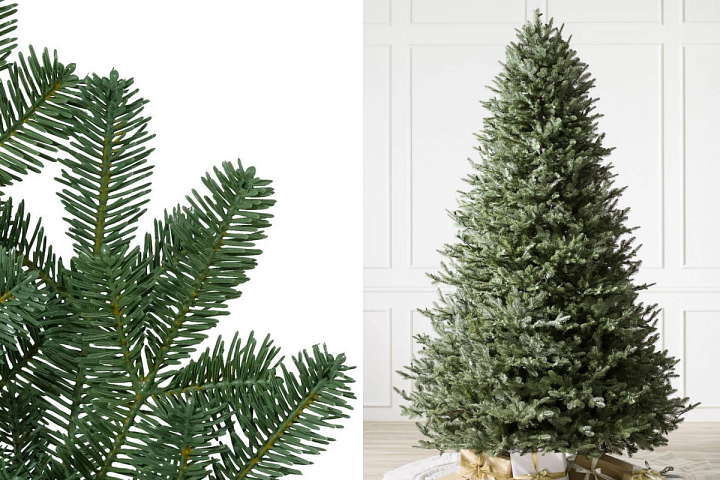 close-up and wide shots of BH Balsam Fir Christmas tree