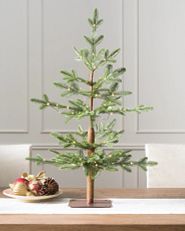 sparse tabletop Christmas tree with LED lights