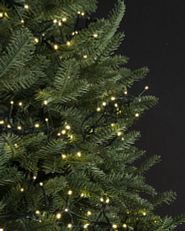 LED light string strands on tree