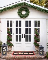 outdoor-safe artificial greenery wreath and garland