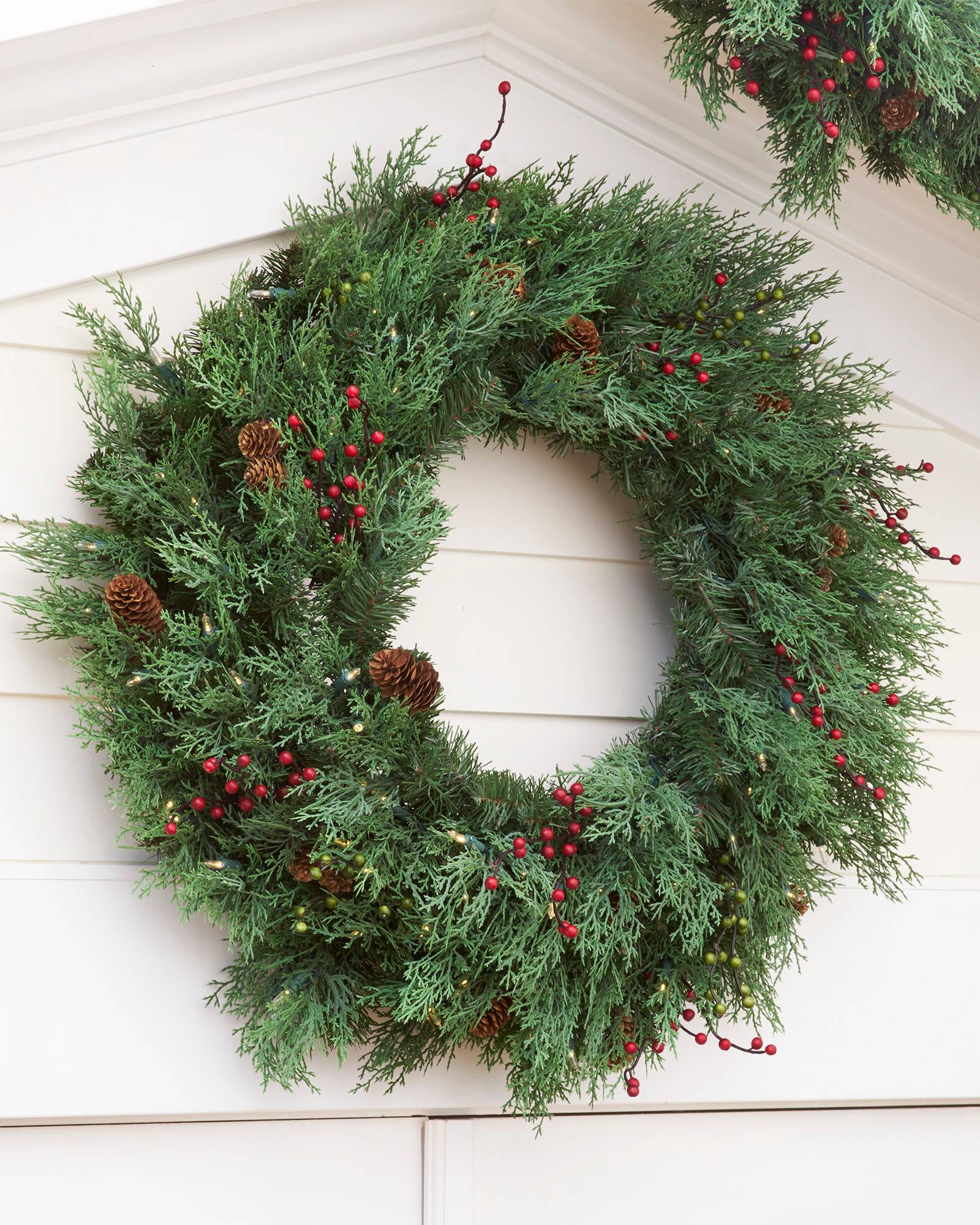 Beacon Hill Outdoor Cypress Wreath and Garland Balsam Hill