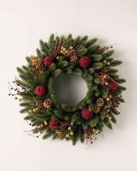 Vermont White Spruce Bordeaux Wreath Main Image