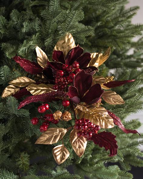 Burgundy and Gold Magnolia Bouquets, Set of 6 Main