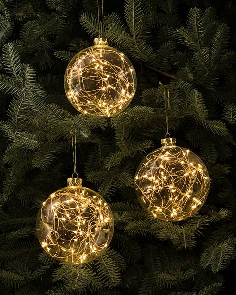 LED Fairy Light Ornaments, Set of 3 Main