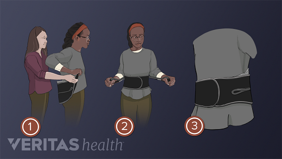 3 steps on how to put on a back brace for lower back pain