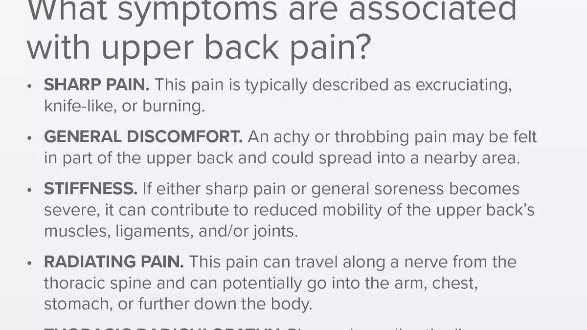 Upper Back Pain: Causes, Symptoms, Diagnosis, Prevention