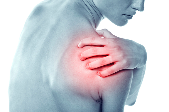 Woman with shoulder pain