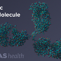 Illustration of biologic drug molecules.