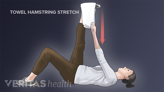 Illustration of the Towel Hamstring Stretch