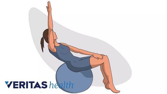 Oblique ball crunch for core body strength