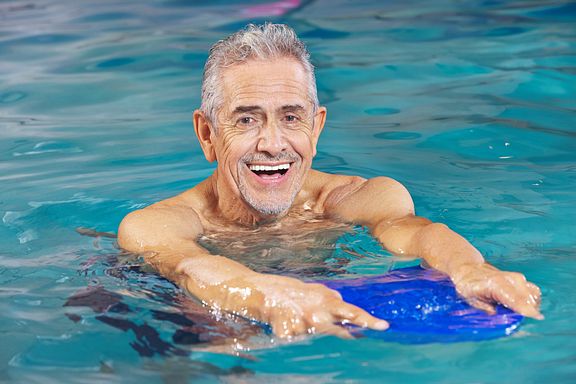 man in pool