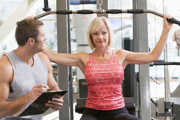 Woman on Weight Machine