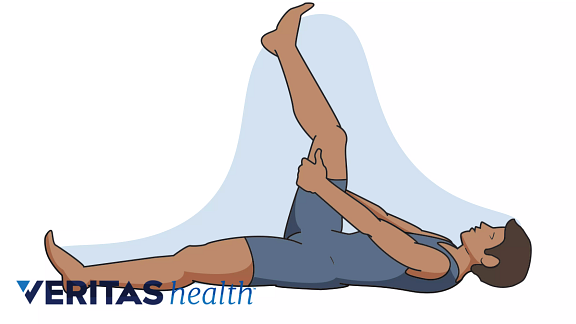 line drawing of person performing a hamstring muscle stretch