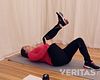 Woman pulling her knee to her chest to stretch her SI Joint