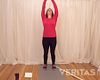 Woman doing overhead shoulder stretch