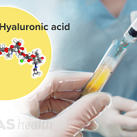 Showing the compound of hyaluronic acid and a technician filling a syringe.
