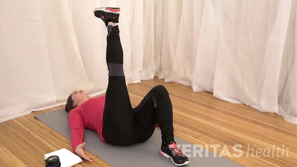 Lying straight leg raise exercise instructions and video