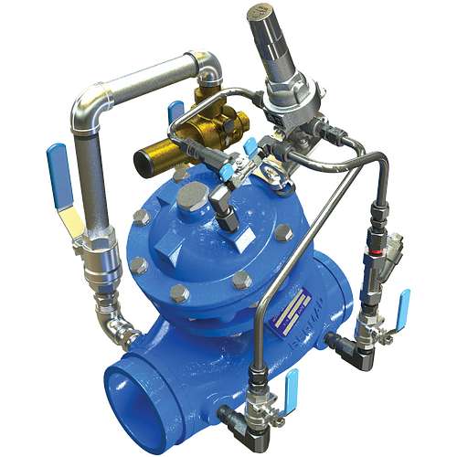 Válvula reductora de presión con línea auxiliar de flujo bajo serie 972-2B