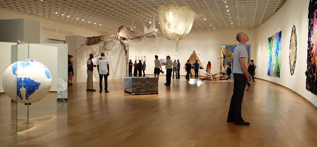 Orlando Museum of Art exhibition people at the Orlando Museum of Art viewing an exhibition