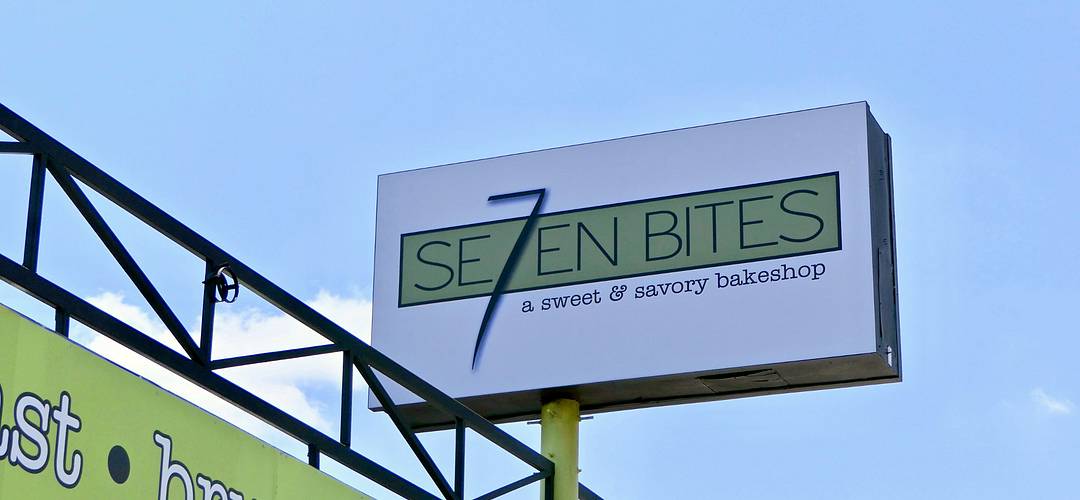 Se7en Bites Bakeshop Outdoor sign of the Se7en Bites Bakeshop