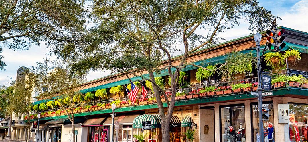 Park Ave Winter Park Shops A row of shops on Park Ave in Winter Park