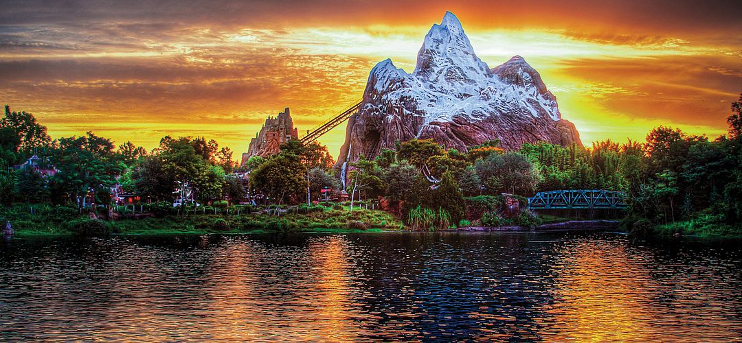 Expedition Everest Expedition Everest ride at Disney's Animal Kingdom Theme Park at sunset