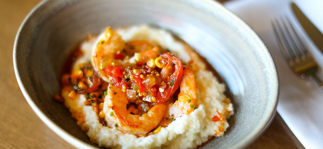 Chef James & Julie Petrakis' Shrimp & Grits Chefs James & Julie Petrakis’ Shrimp & Grits at The Ravenous Pig