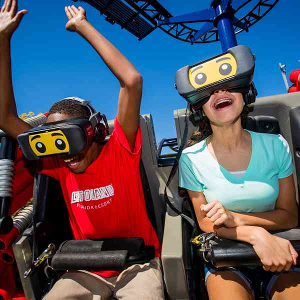 Family roller coaster fun at Legoland Florida.