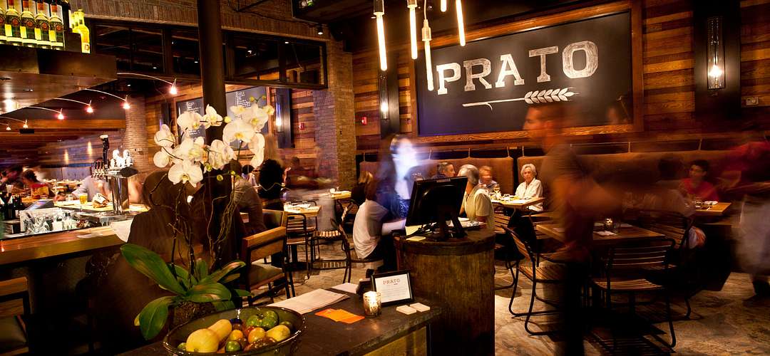 Prato in Winter Park View of Prato interior with people eating
