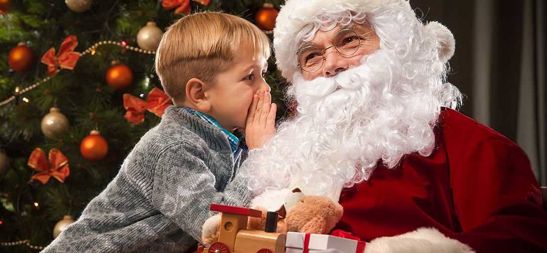 Boy meeting Santa Claus A boy meets Santa Claus at SeaWorld Orlando.