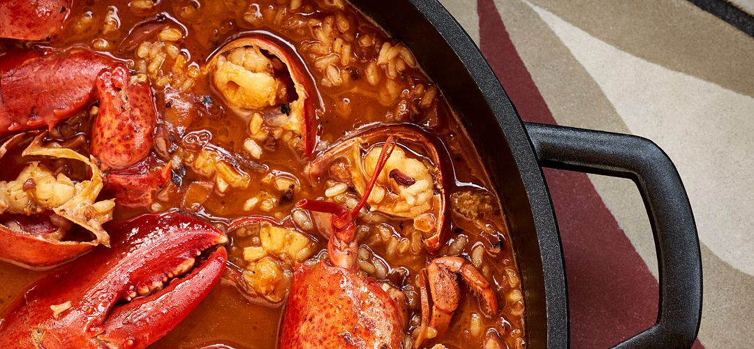 JALEO A seafood paella by Chef José Andés’ Arroz Caldosa de Bogavante at JALEO