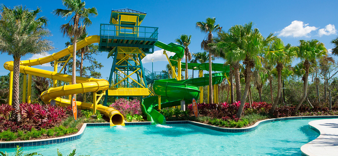 The Grove Resort & Spa water park The Grove Resort & Spa water slide going into pool