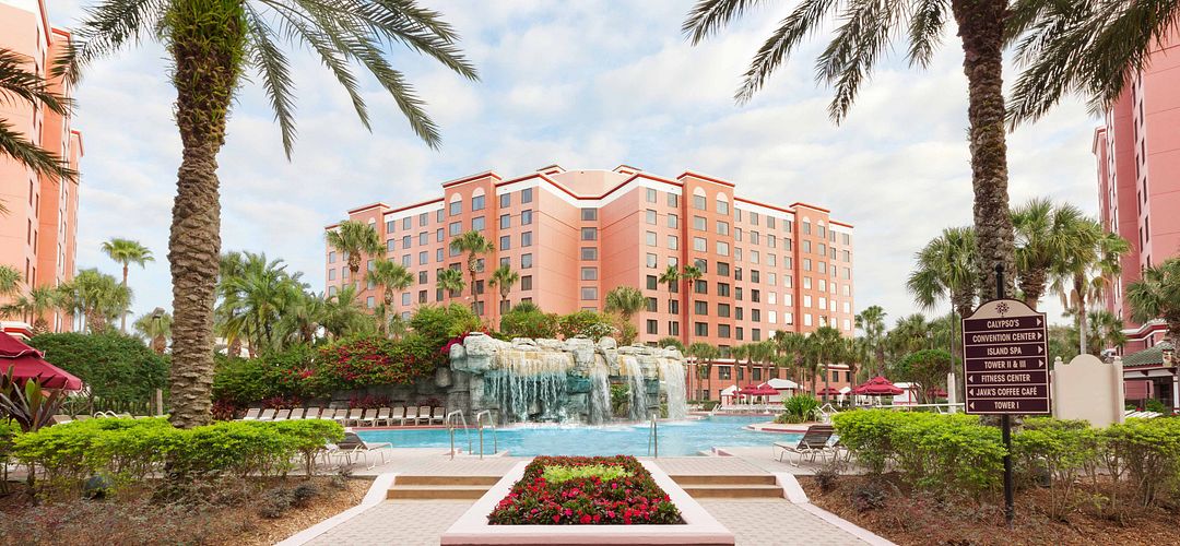 Caribe Royale Orlando Caribe Royale All-Suite Hotel & Convention Center exterior shot of pool and waterfall.