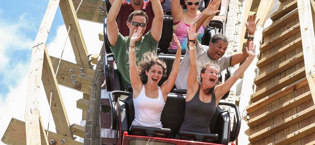 Fun Spot America Orlando People on a Fun Spot America Orlando rollercoaster