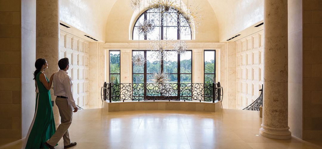 Four Seasons Resort Couple in Interior Entrance at Four Seasons Resort