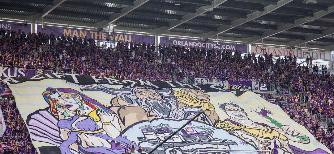 Orlando City Soccer Cheering crowds at Orlando City soccer match