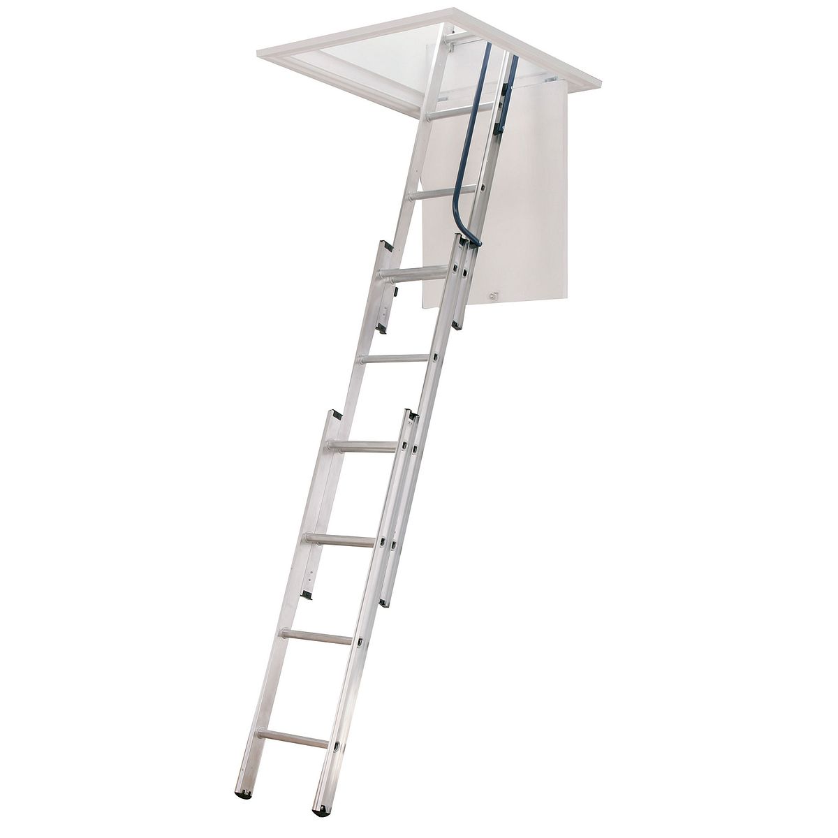 Werner 8 Ft 10 Ft 22 5 In X 54 In Energy Seal Aluminum Attic Ladder Universal Fit With 375 Lb Maximum Load Capacity Ae2210 The Home Depot