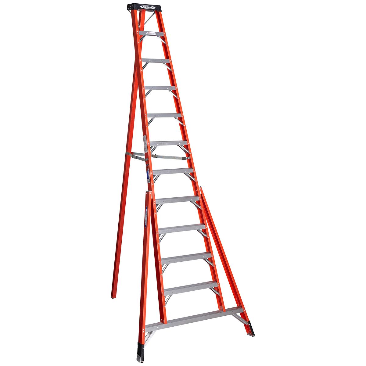 Werner 4 Ft Fiberglass Tripod Step Ladder With 300 Lb Load Capacity Type Ia Duty Rating Ftp6204 The Home Depot