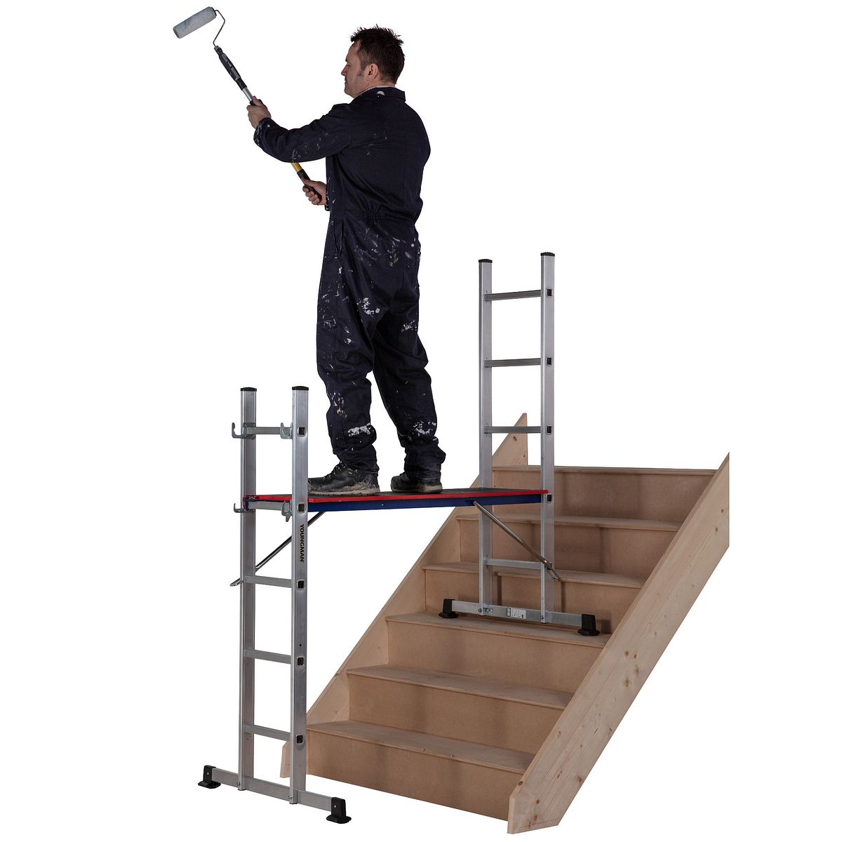 5101518 Combination Ladders Youngman UK   5101518 AI StairPlatformPaintingRoller 