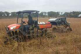 machinery working in field