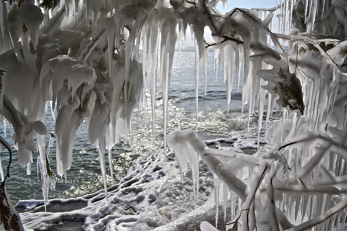 Icicles at Cave Point County Park in Door County