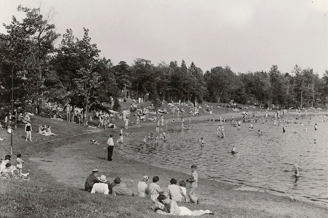 the beach at Pattison State Park in 1941