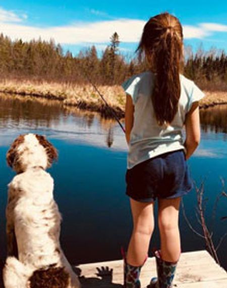 young girl fishing