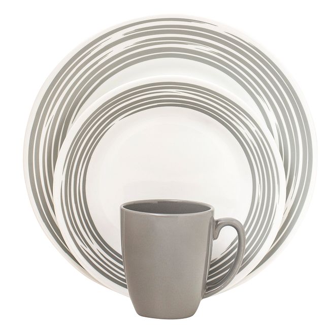 Boutique Brushed 16-pc Dinnerware Set, Silver