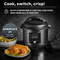 Instant Pot® Pro™ Crisp & Air Fryer 8-qt Multi-Use Pressure Cooker & Air Fryer with text Cook, Switch, crisp
