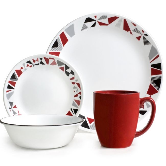 Mosaic Red 16-piece Dinnerware Set, Service for 4