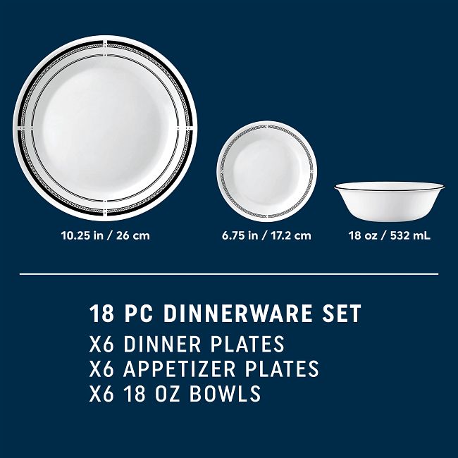 Corelle Everyday Expressions 12-Pc Dinnerware Set, Service for 4, Durable  and Eco-Friendly, Higher Rim Glass Plate & Bowl Set, Microwave and