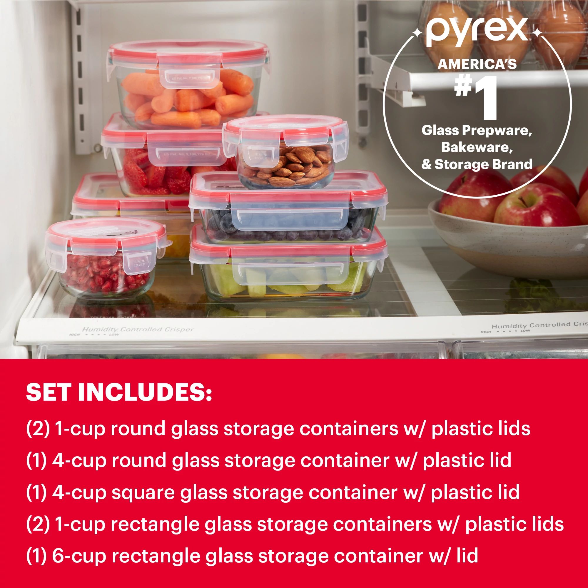 Freshlock™ 4-cup Square Glass Storage