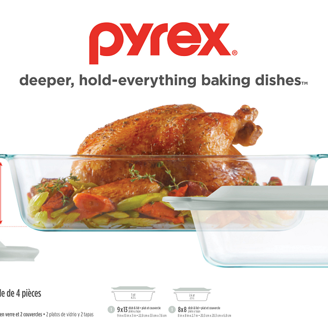 Pyrex 4-Piece Glass Baker Set